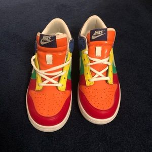 Rainbow Nike Swoosh Sneakers! Size 7
